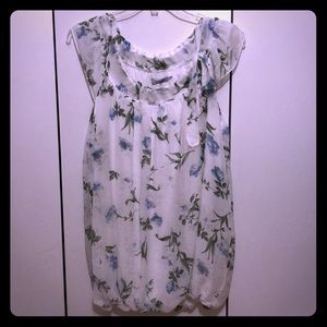 Tendenze white floral babydoll blouse